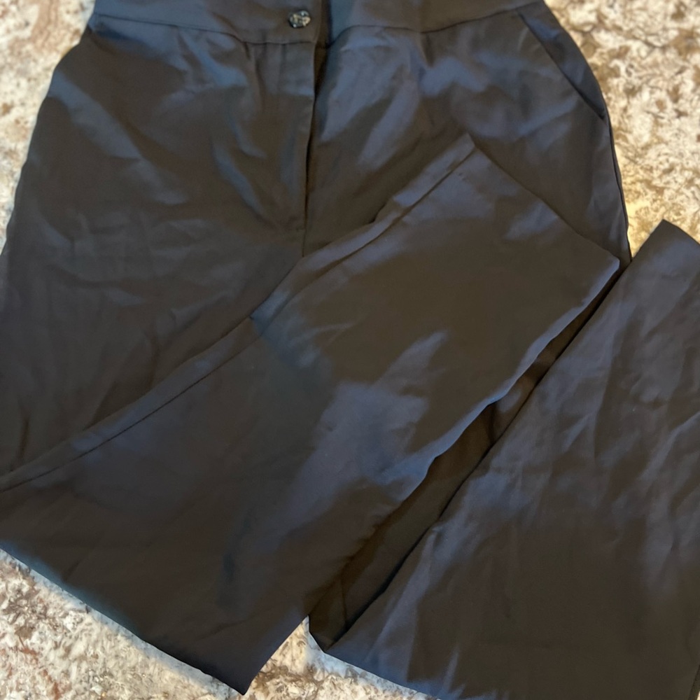 New 16W Tall Jessica London Black Pants Elastic Waist Pockets Long Office Classi